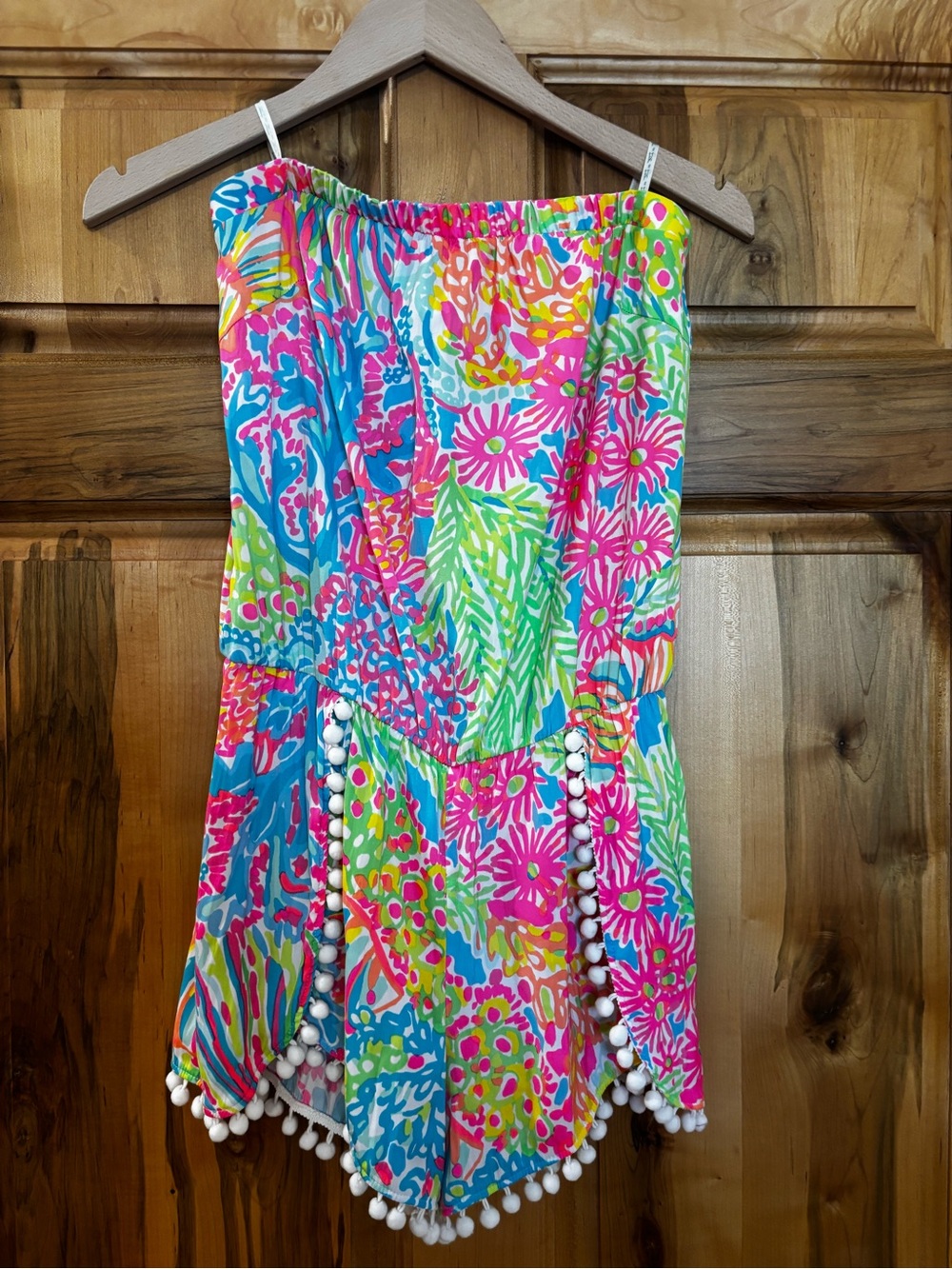 Lilly Pulitzer Seaspray Lovers Coral Strapless Romper